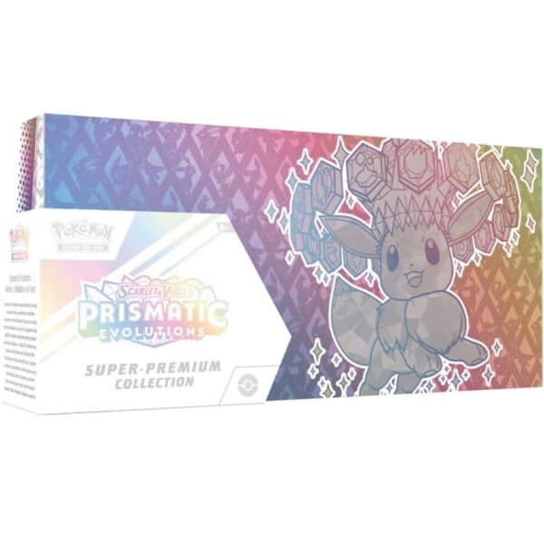 the Pokémon Scarlet & Violet—Prismatic Evolutions Super‑Premium Collection box